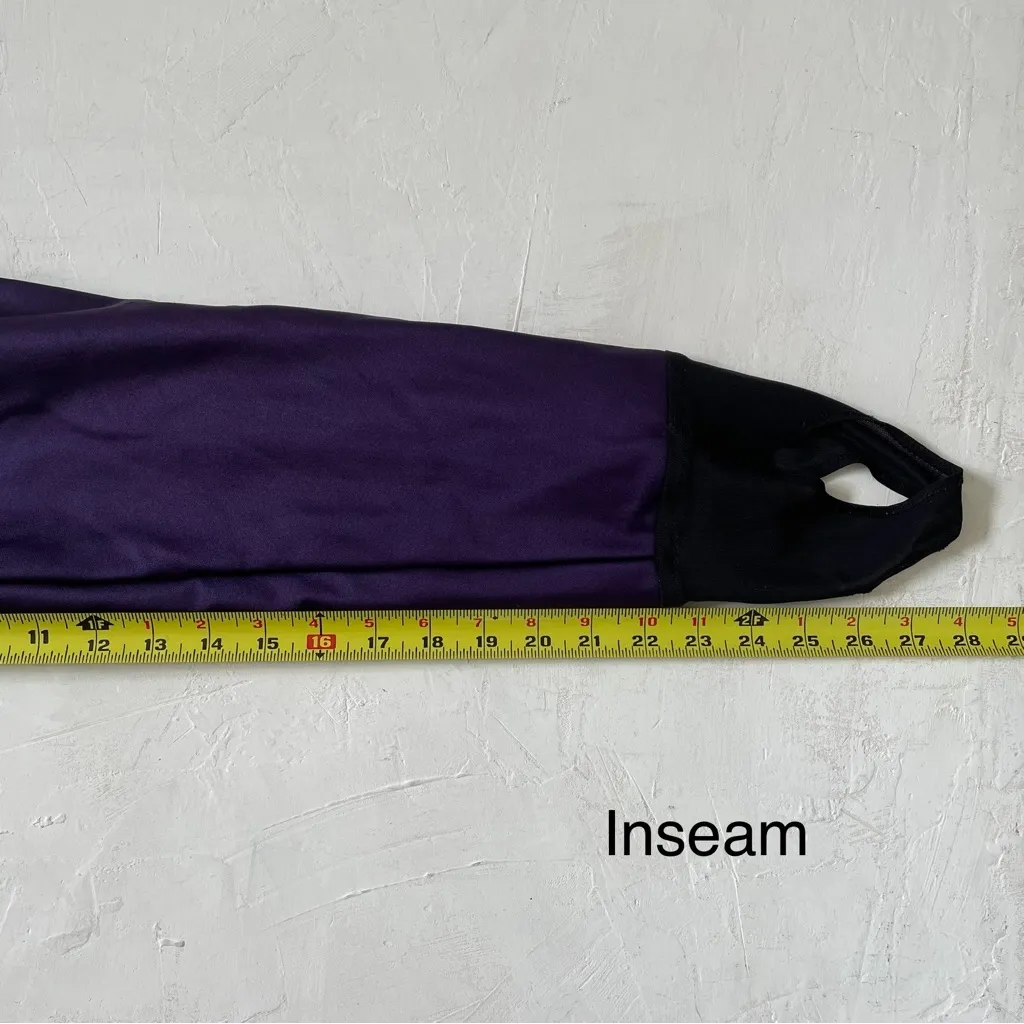 Vintage Nils Women's Black Snow Ski Bib Pants Stirrup Overalls Schoeller Size 4R Purple - Image 9