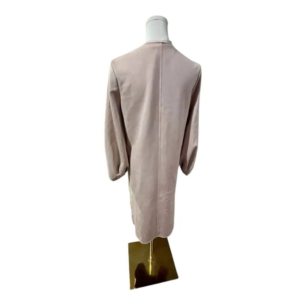 Zara Faux Suede Longline Jacket in Dusty Pink – Size‎ XS - Image 3