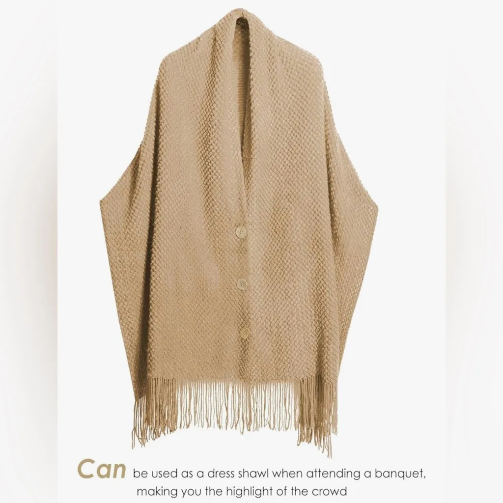 NEW Scarf Shawls Wraps Evening Dresses Travel Career Winter Large Scarves Tan - Image 7