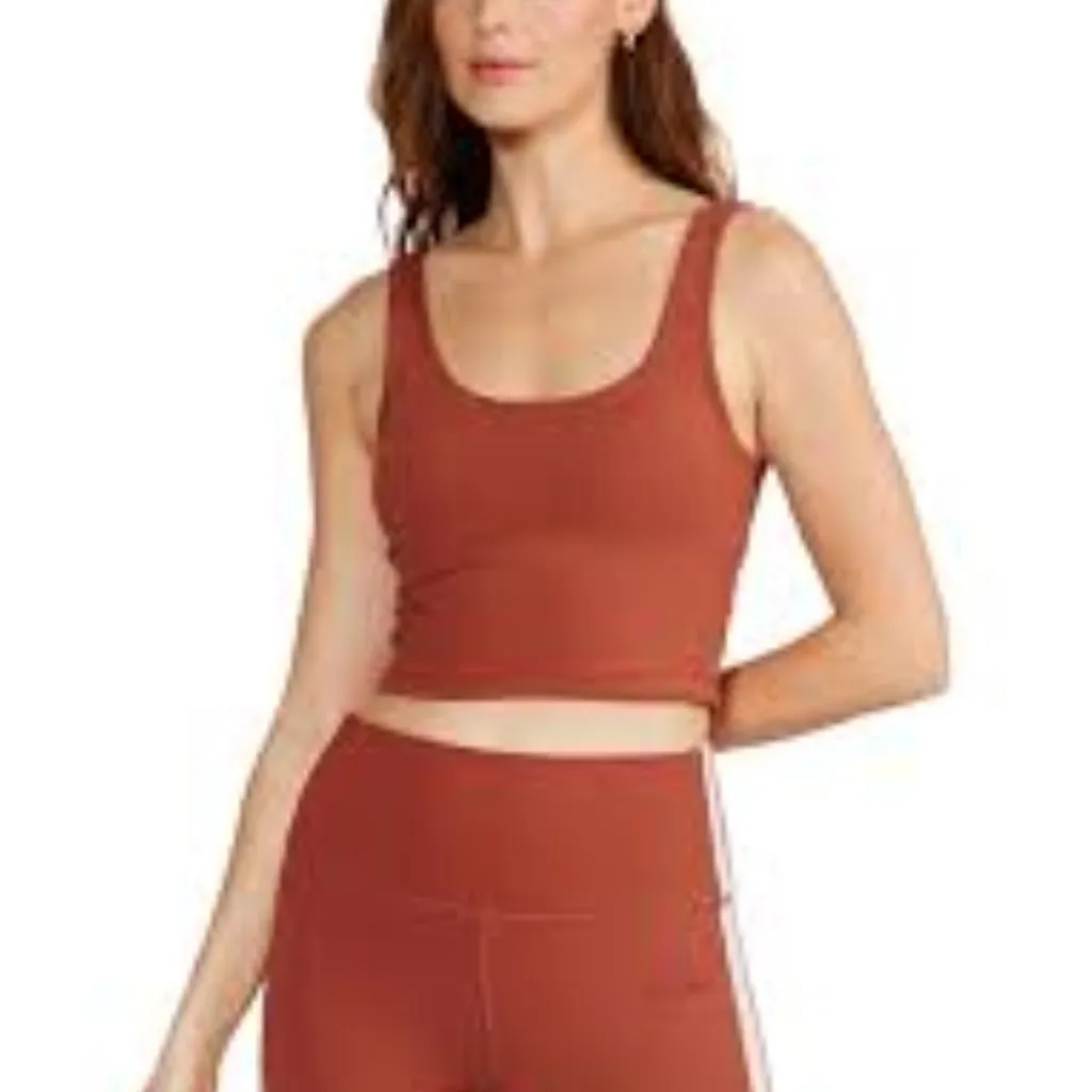 Cream Yoga Ali Bra Tank Rust Size M Brown Size M - Image 6