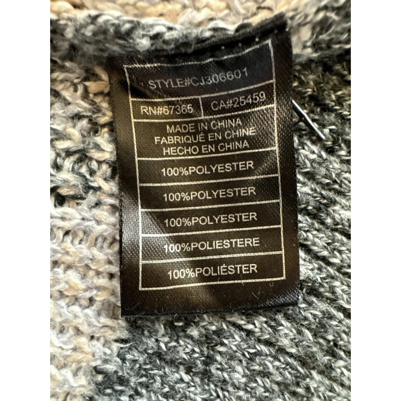 Cupcakes & Cashmere Molly Leopard Jacquard Open Cardigan – Gray – L - Image 6