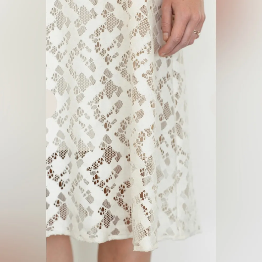 Megan Huntz Atlanta Dress in Lace. Cream Color Made in USA. Size: S - Image 3