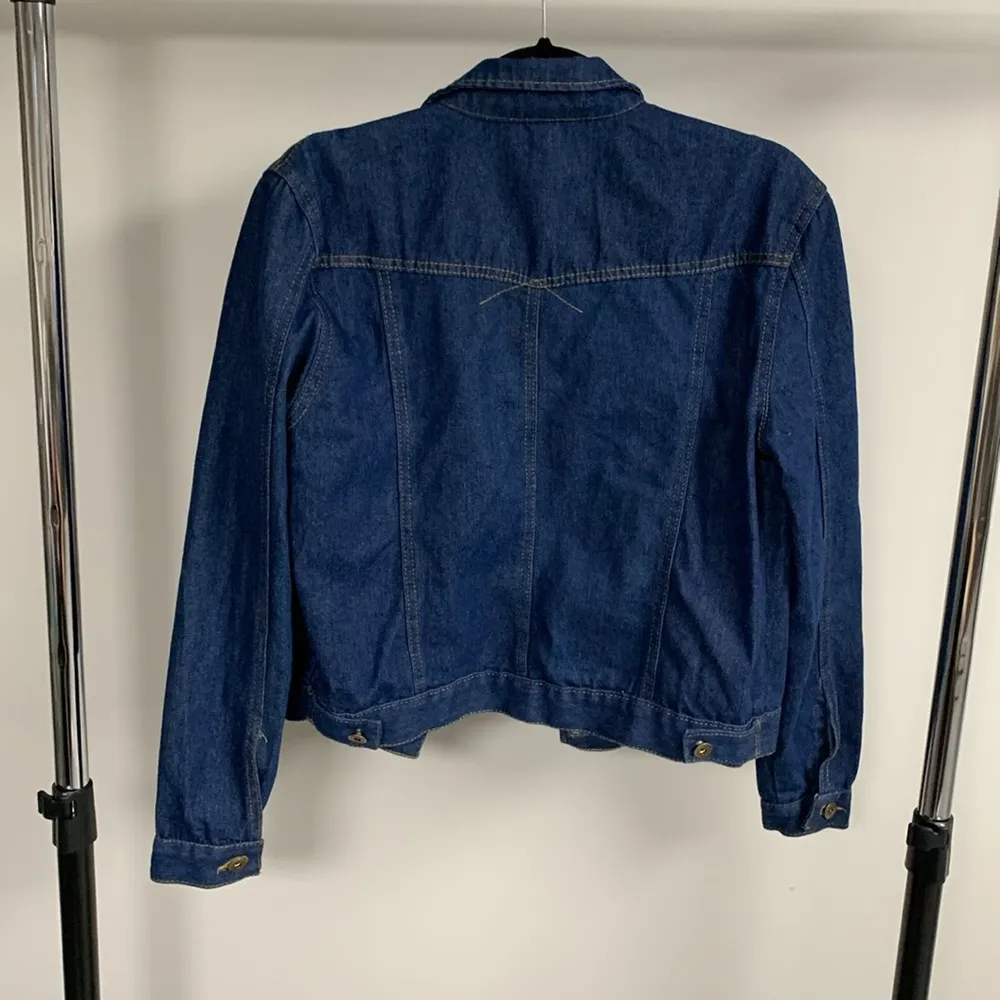 Vintage Dark Wash Denim Jean Jacket Size M Blue Size M - Image 5