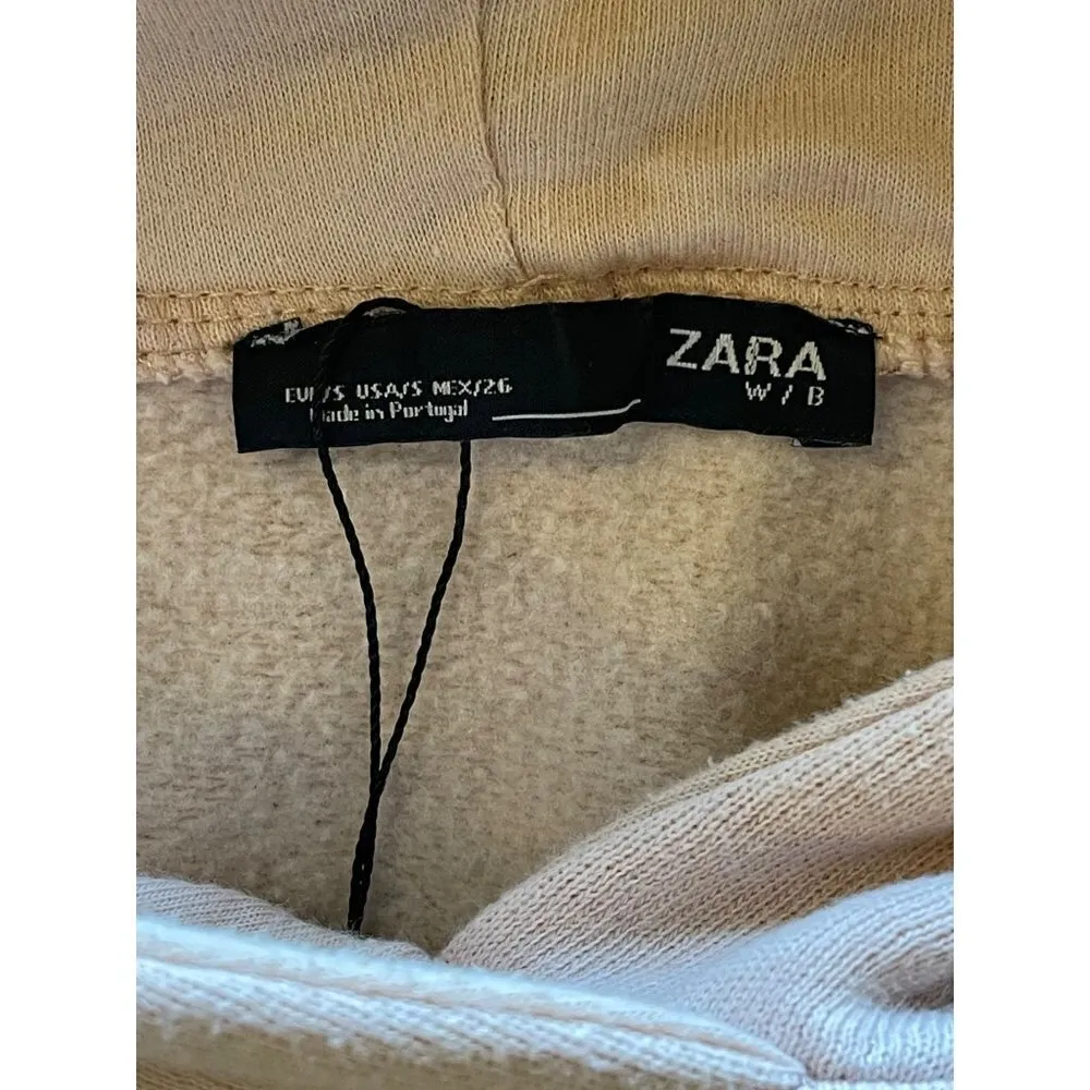 Zara Pink Cotton Blend Pullover Hooded Sweatshirt‎ Size S - Image 6