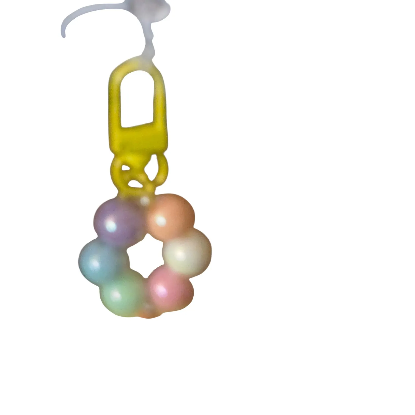 Kawaii Yellow Chick Pom Charm Beaded Keychain Bag Accessory - Image 3