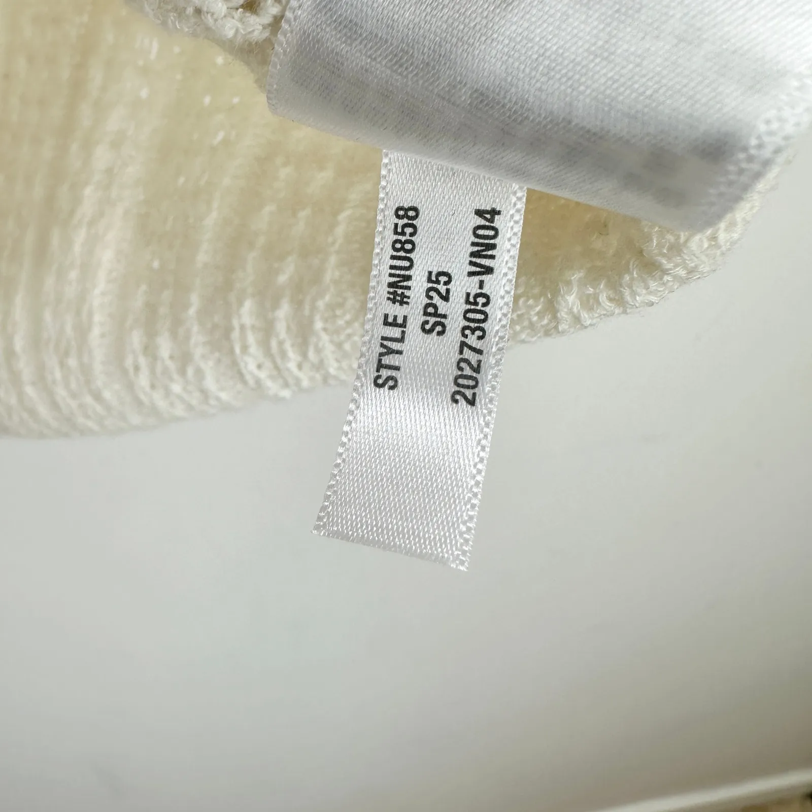 Madewell Crochet Knit V Neck Sweater Tee Polo Vintage Ivory Retro Medium NWT - Image 11