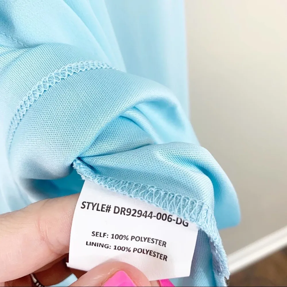 Lush Tulip Hem Maxi Dress in Aquamarine Faux Wrap Sleeveless - Image 4