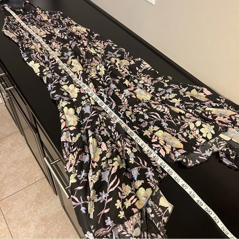 Free People Heat Wave boho floral Print Maxi Dress, spaghetti strap racer back,S - Image 11