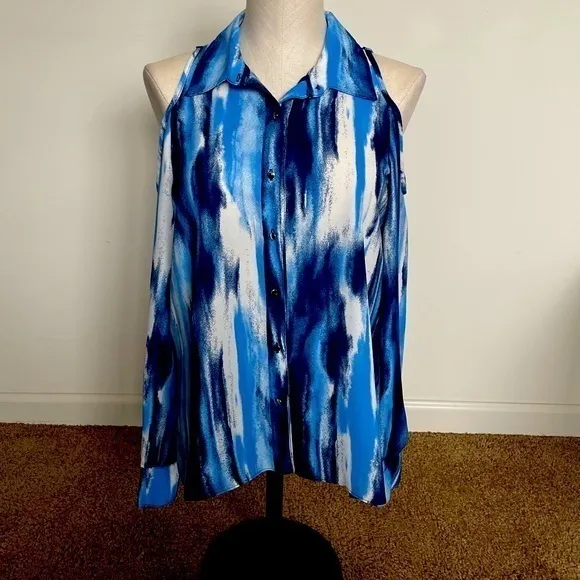 Sami & Jo cold sleeve blue-white tunic Sz.… - Image 7