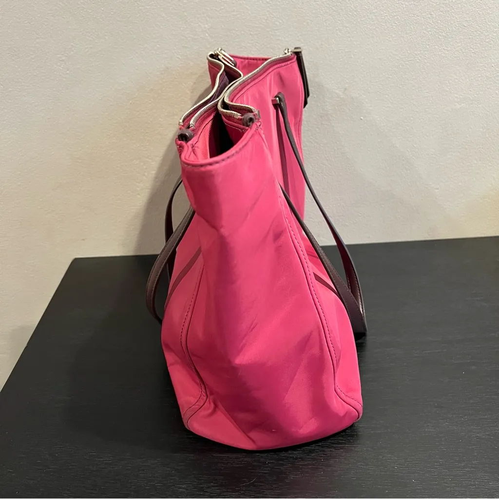 Kate Spade New York Dawn Nylon Fuchsia Pink Tote Shoulder Handbag Purse - Image 3