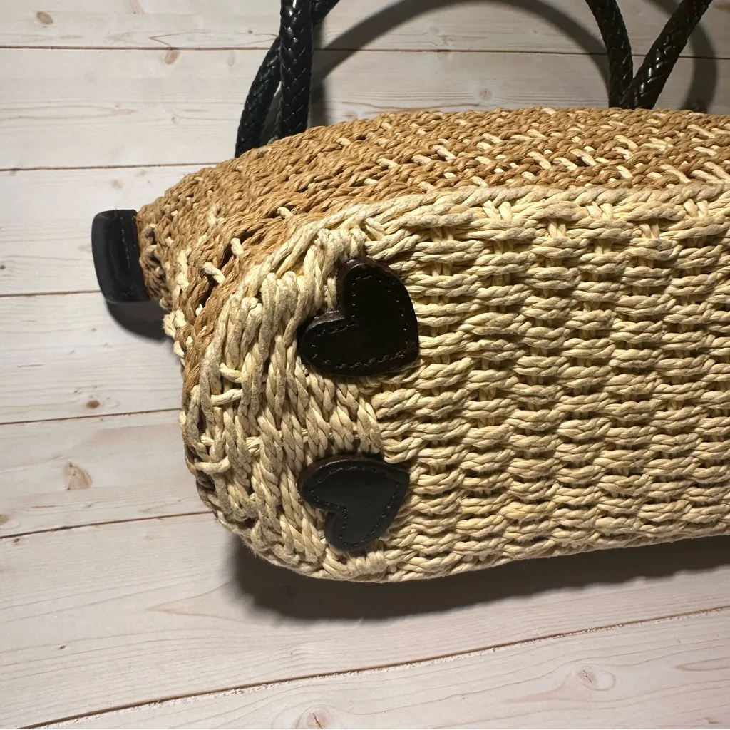 Brighton Woven Straw and Leather Handbag - Image 3