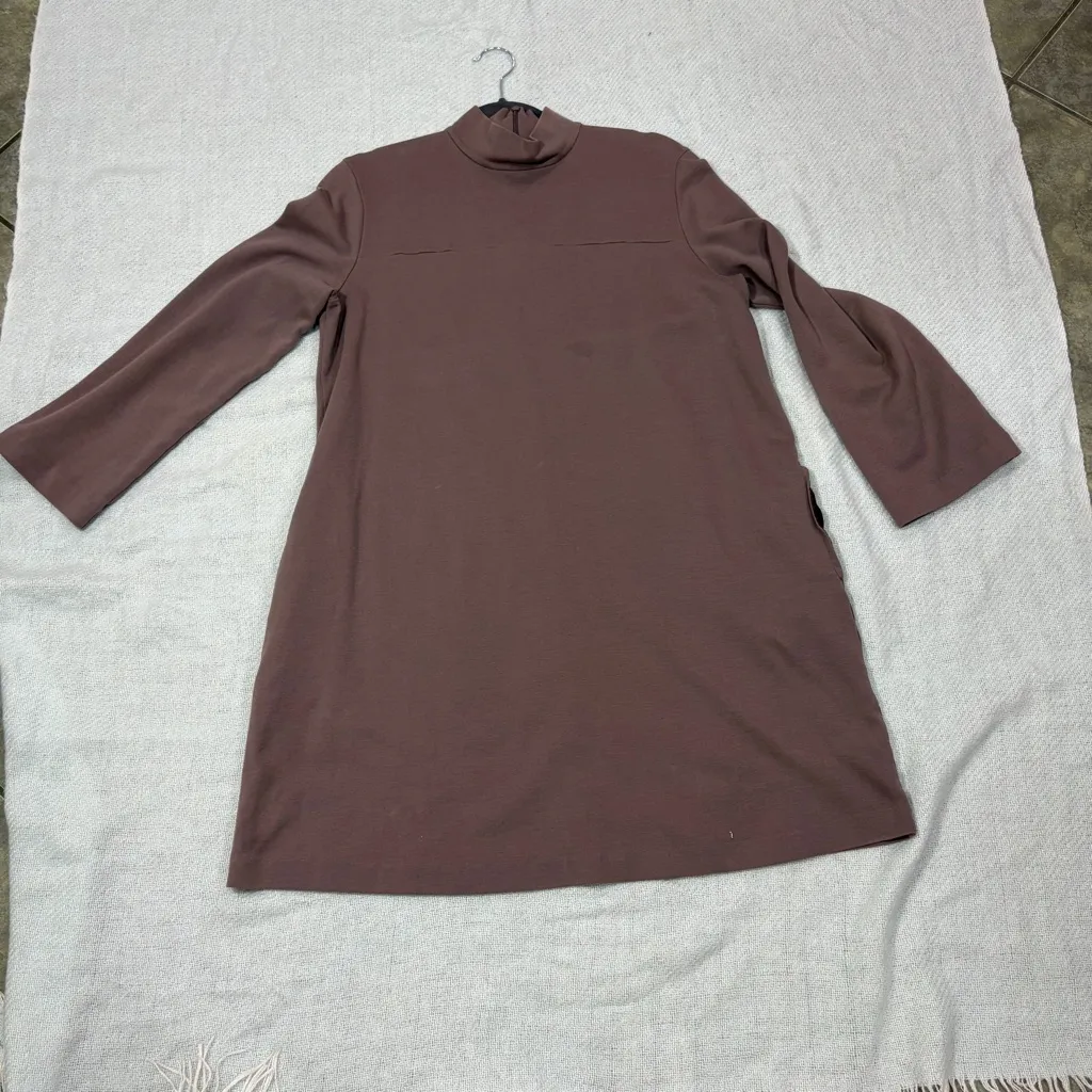 Max Mara Leisure Womens Dress Trento Mock Neck Long Sleeve Mauve PtP 20” - Image 2