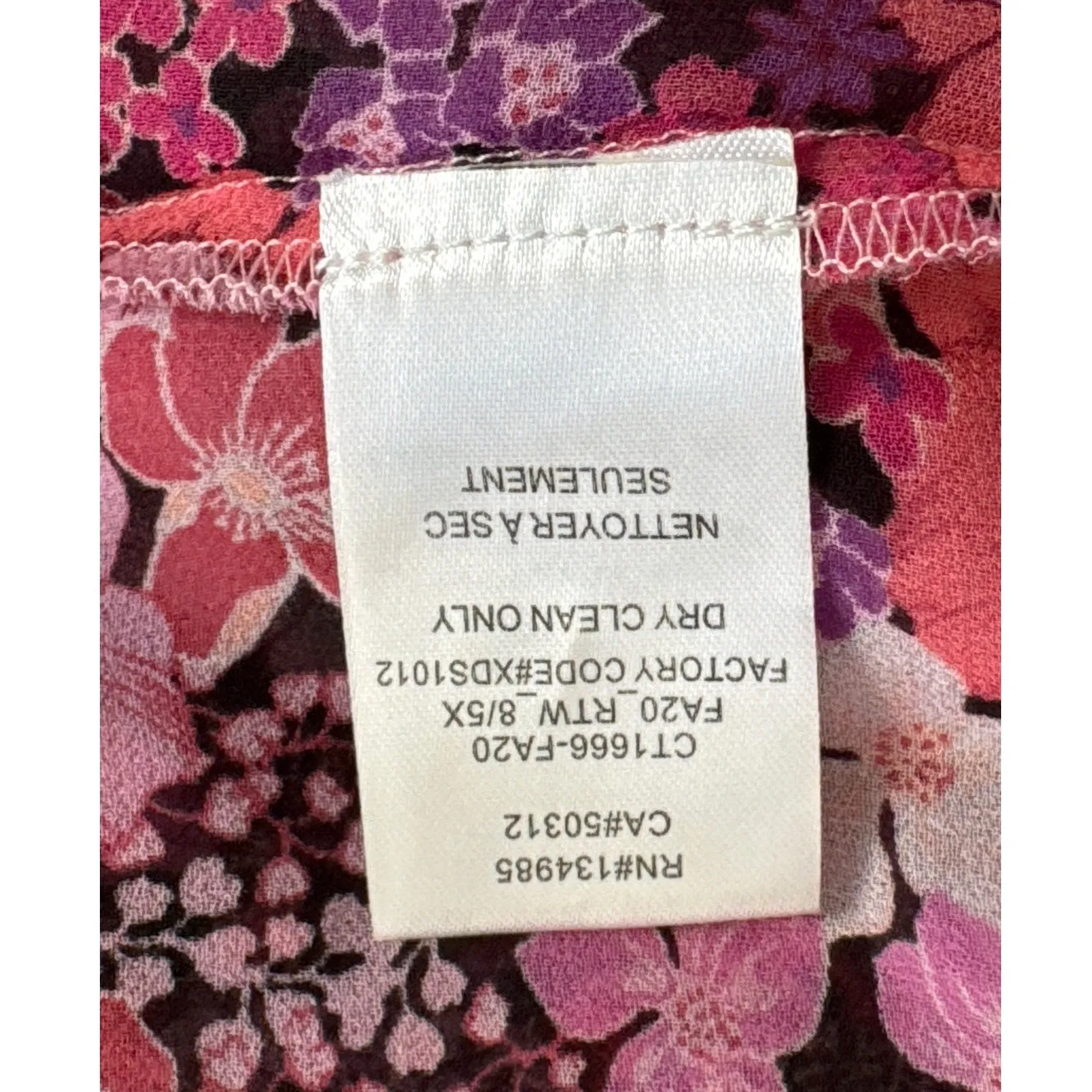 For Love & Lemons Floral Grace Blouse Sheer Chiffon Pink Carnation Size S - Image 8