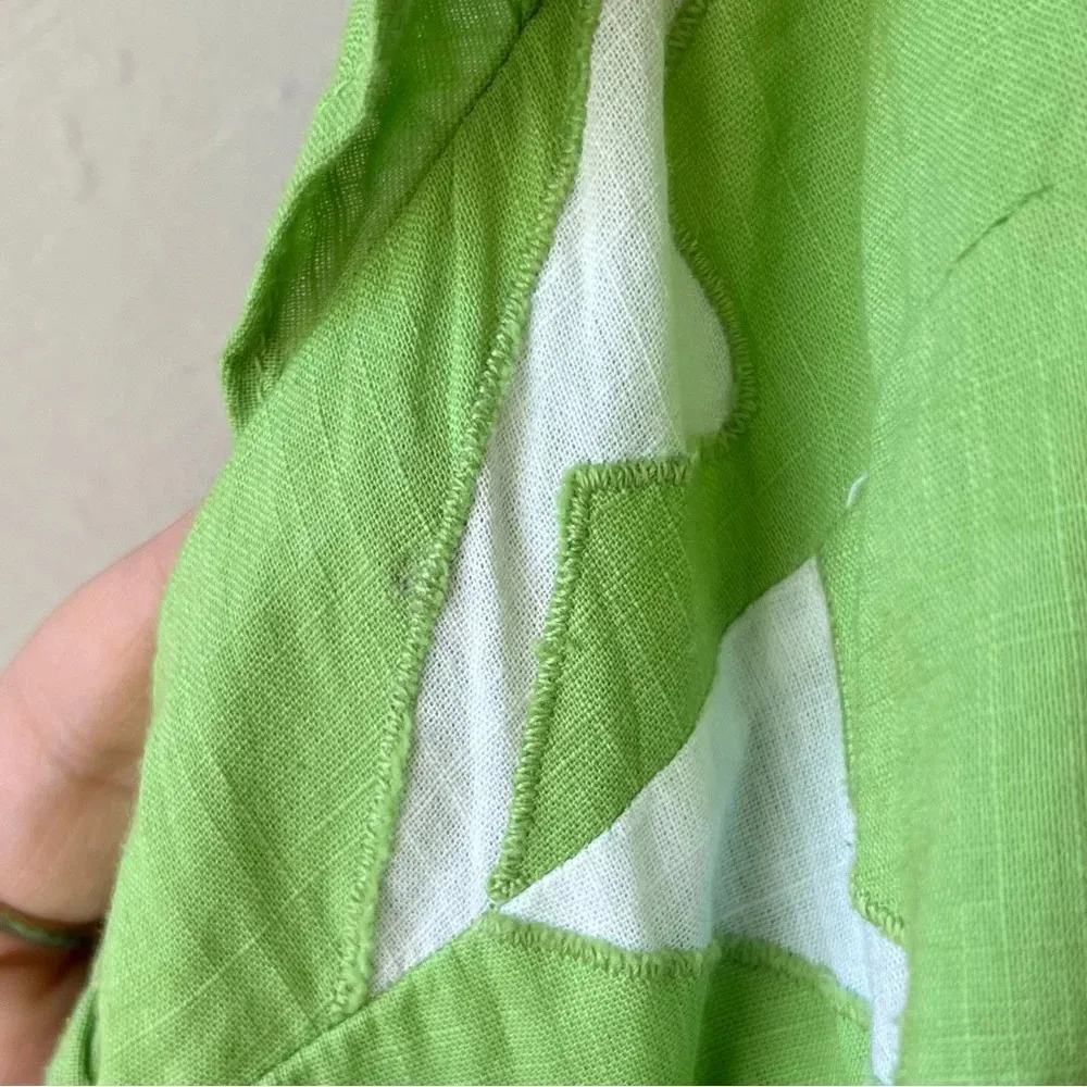 love label anthro Arya Opaline Ruffle Sundress Peasant Midi milkmaid Cottagecore Green Size XL - Image 15