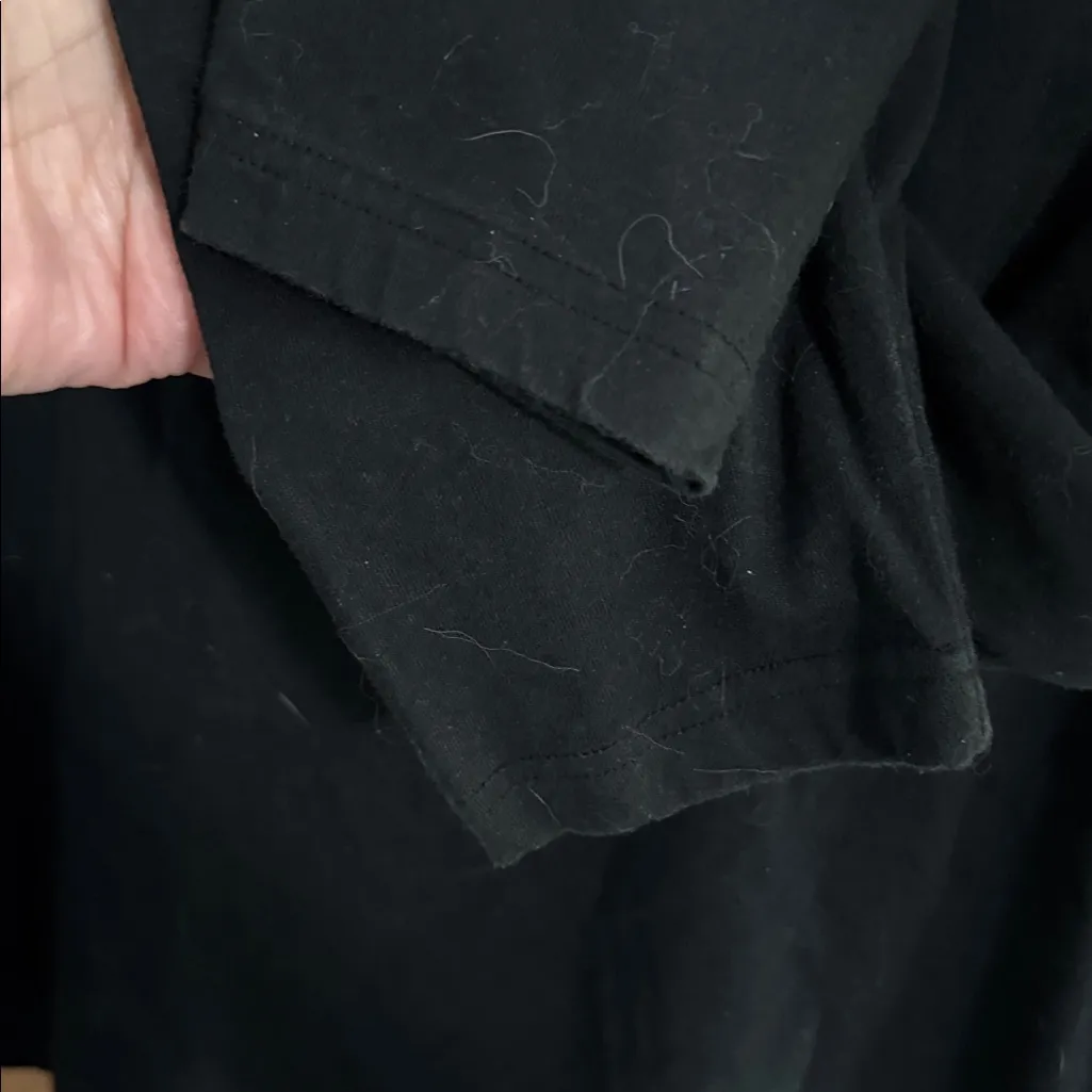 Cappagallo Black Long Sleeve Embroidered Snowman Shirt with Rhinestones, Large - Image 4