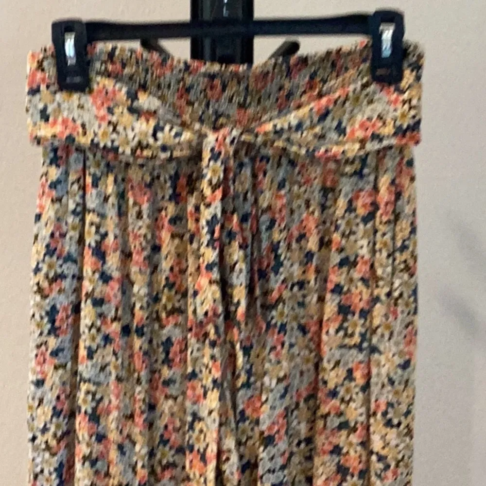 Patrons of Peace blue and Green wide leg pant’s smocked waist - Image 4