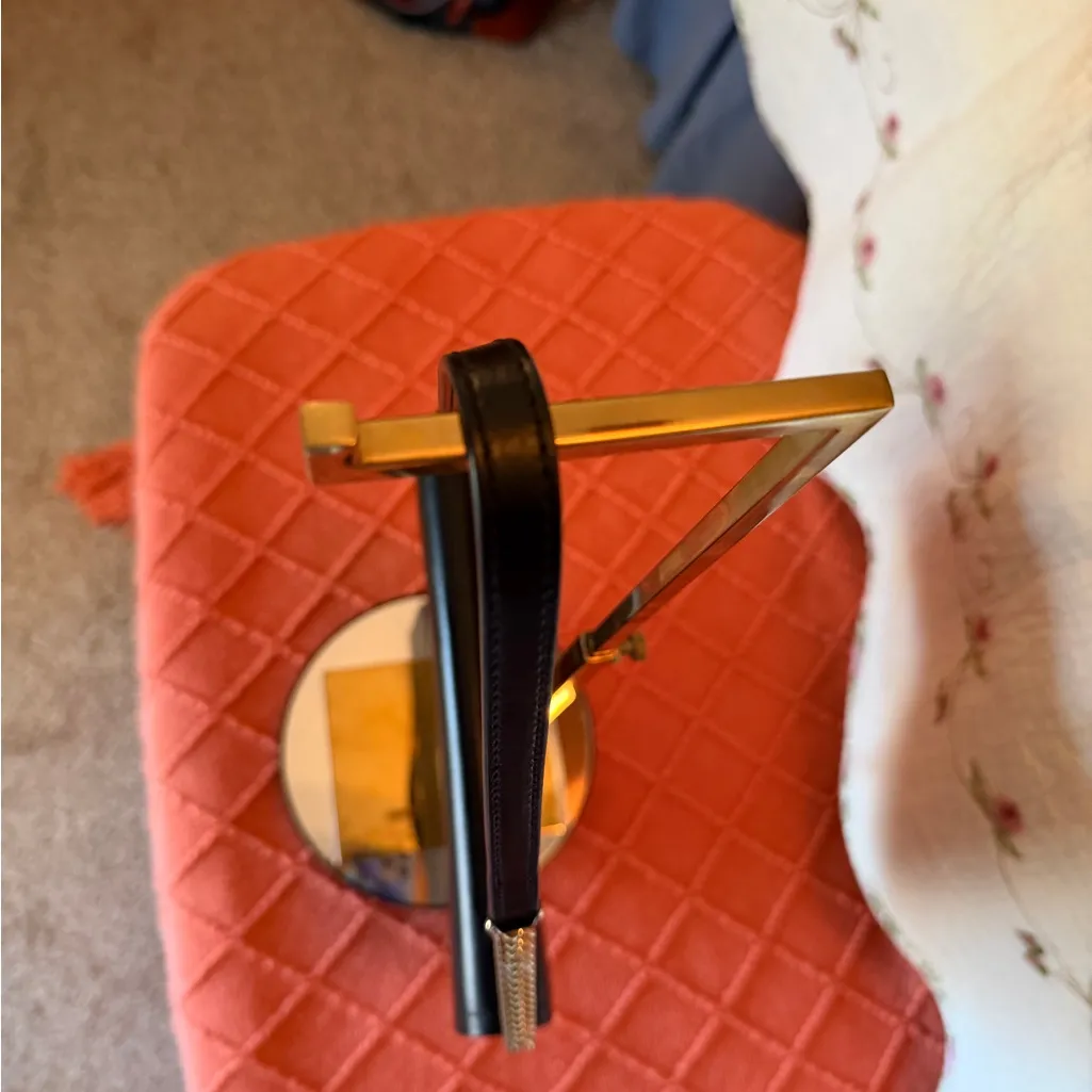 Beautiful black exterior, bright pink interior shoulder and crossbody purse.  - Image 7