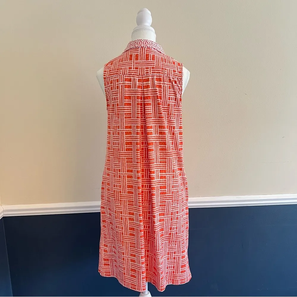 J. McLaughlin Joanna Catalina Cloth Shift Mini Dress Orange Coral Size Small - Image 8