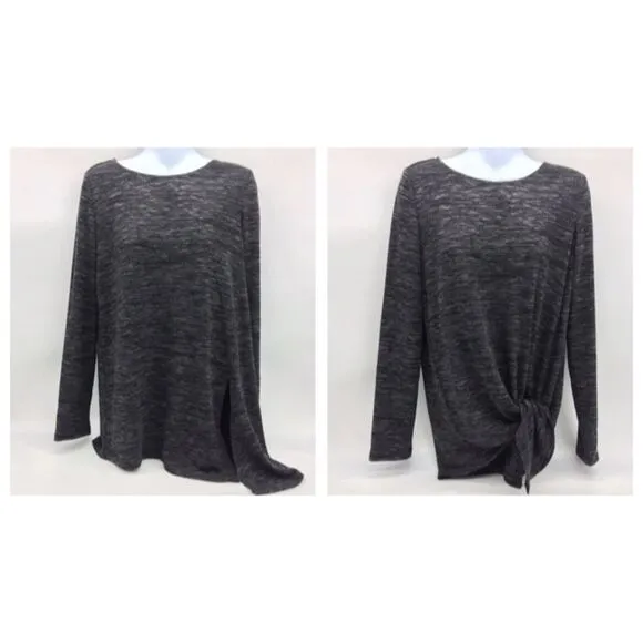 Max Studio Women's Wear It 2 Ways Long Sleeve Tunic Sweater in Dark Gray-Size S - Image 2