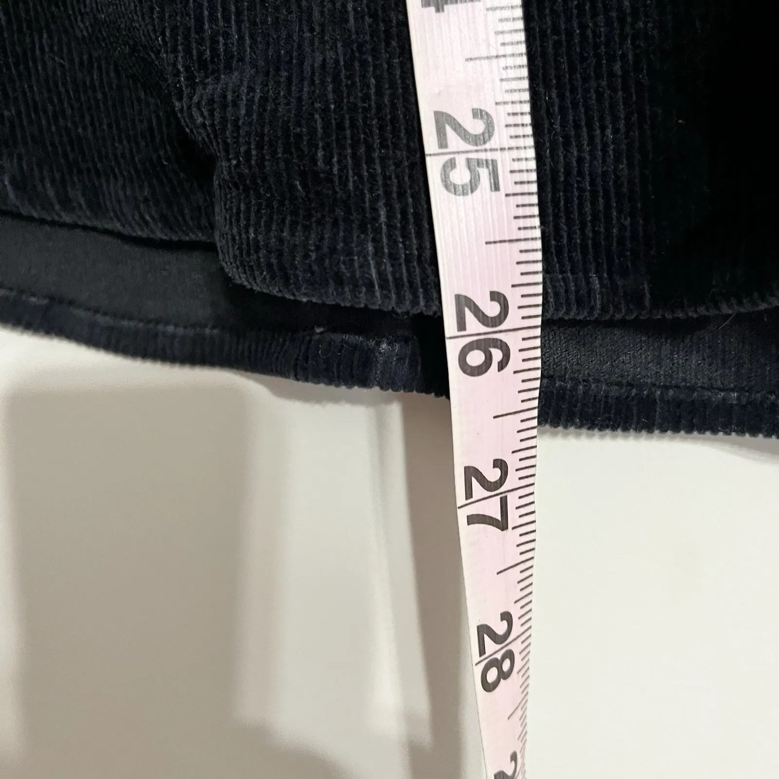 Cabelas Vintage Corduroy Jacket Black Size Medium Snap Button Collar Long Womens - Image 5