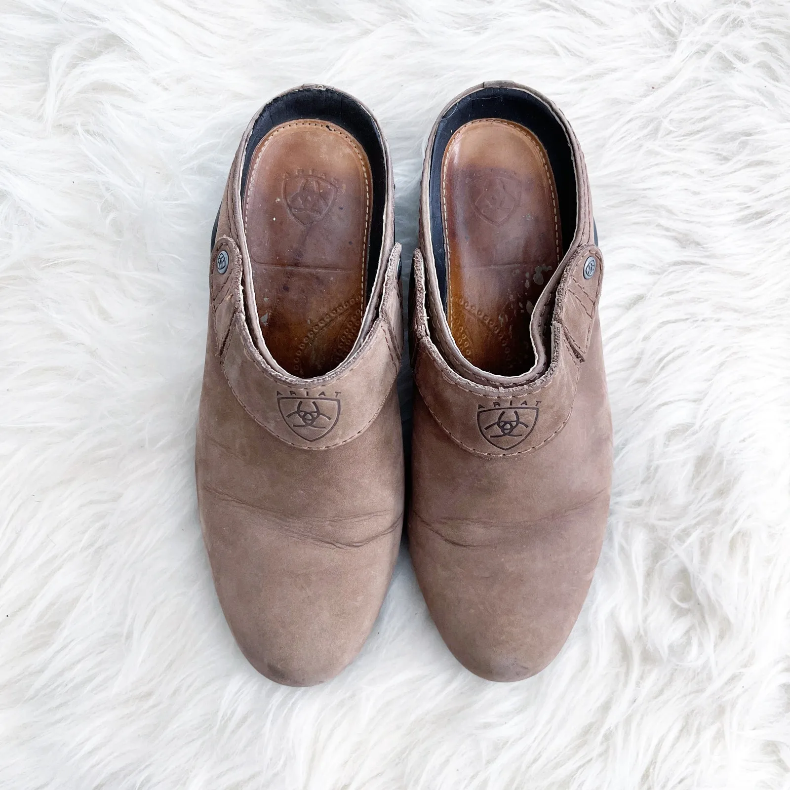Ariat Brown Leather Sport Clog Slip On Slingback - Image 2