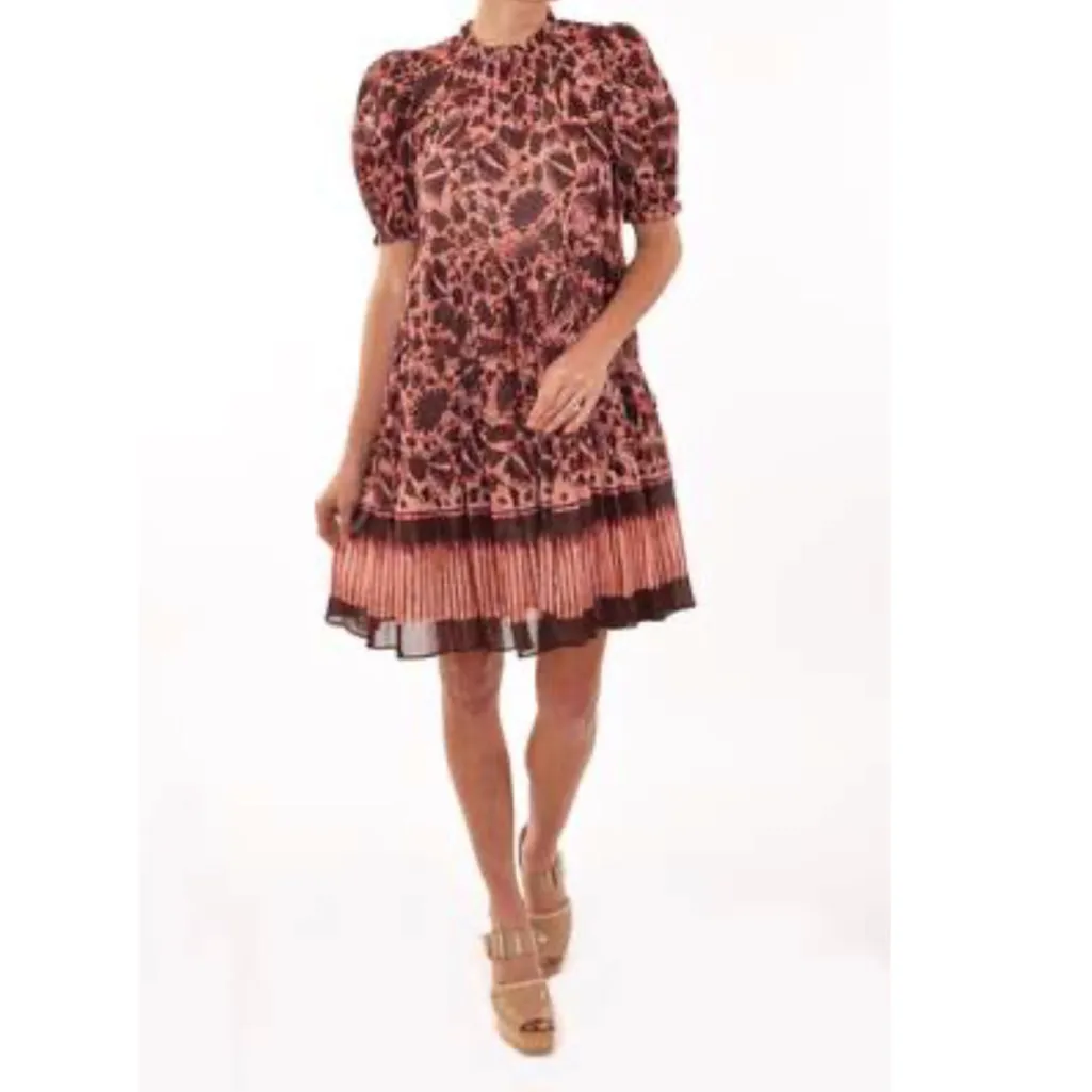 Ulla Johnson Dhalia Bordeaux Purple Maroon Batik Puff Sleeve Silk Dress Size 2 - Image 13