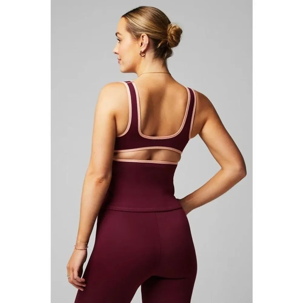 ✨Fabletics Barrier Scuba Sz Large Merlot Tank✨ - Image 3