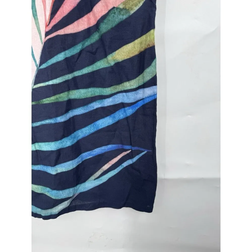 Conditions Apply Anthropologie Dress Women XS Pink Palm Frond Linen Blend NEW - Image 12