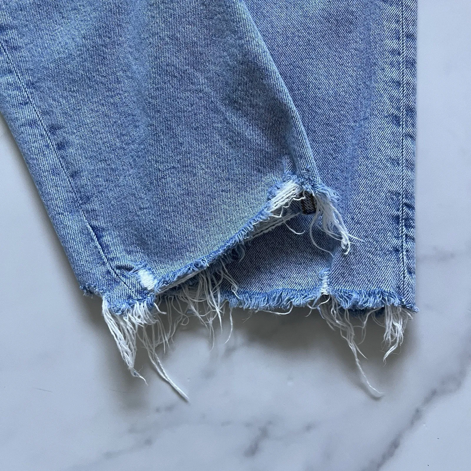 Agolde Riley High Rise Straight jeans Bitter light Wash Sz 29 Distress Y2K chic - Image 10