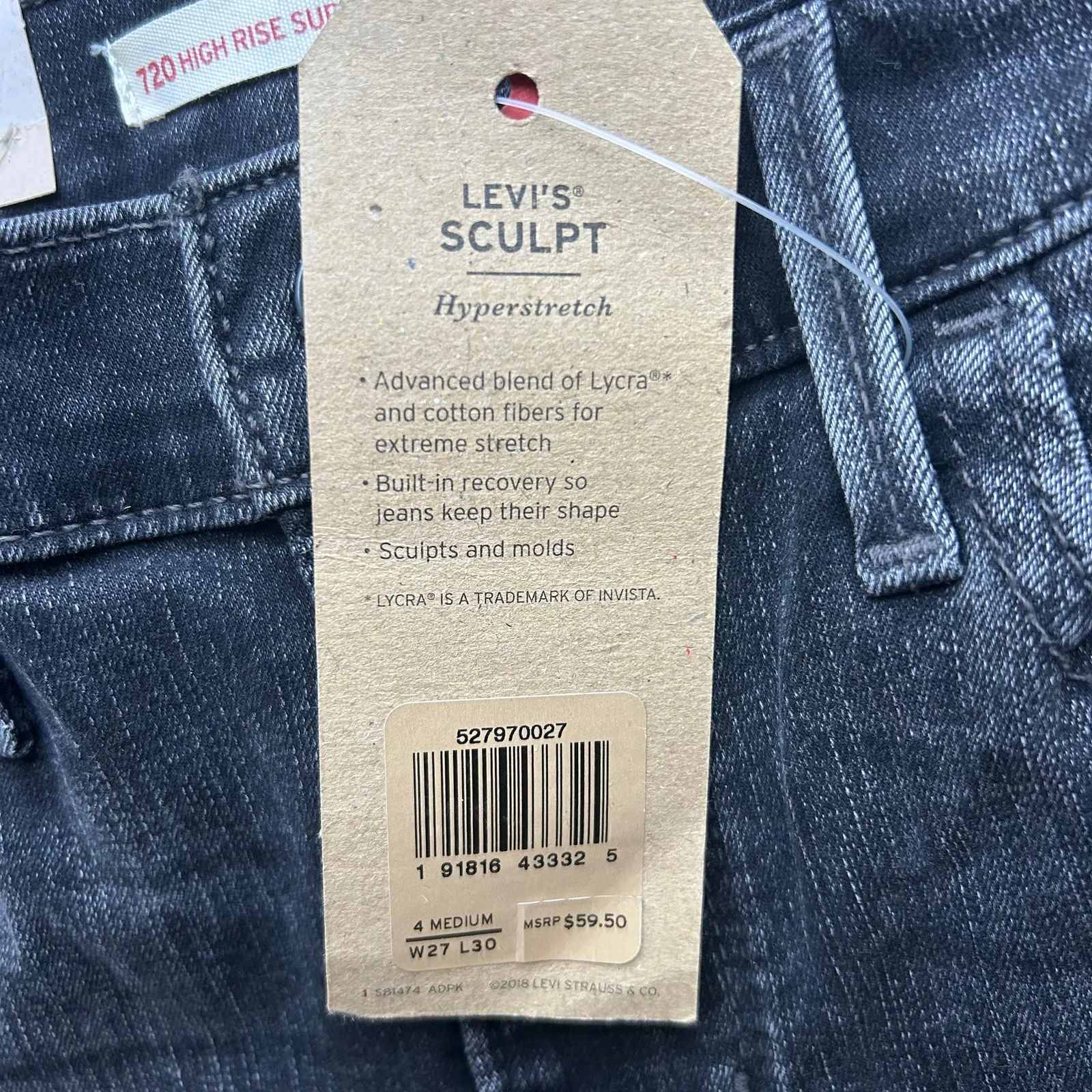 Levi’s Washed Black 720 High Rise Skinny Cropped Jeans Size 4/27 - Image 10