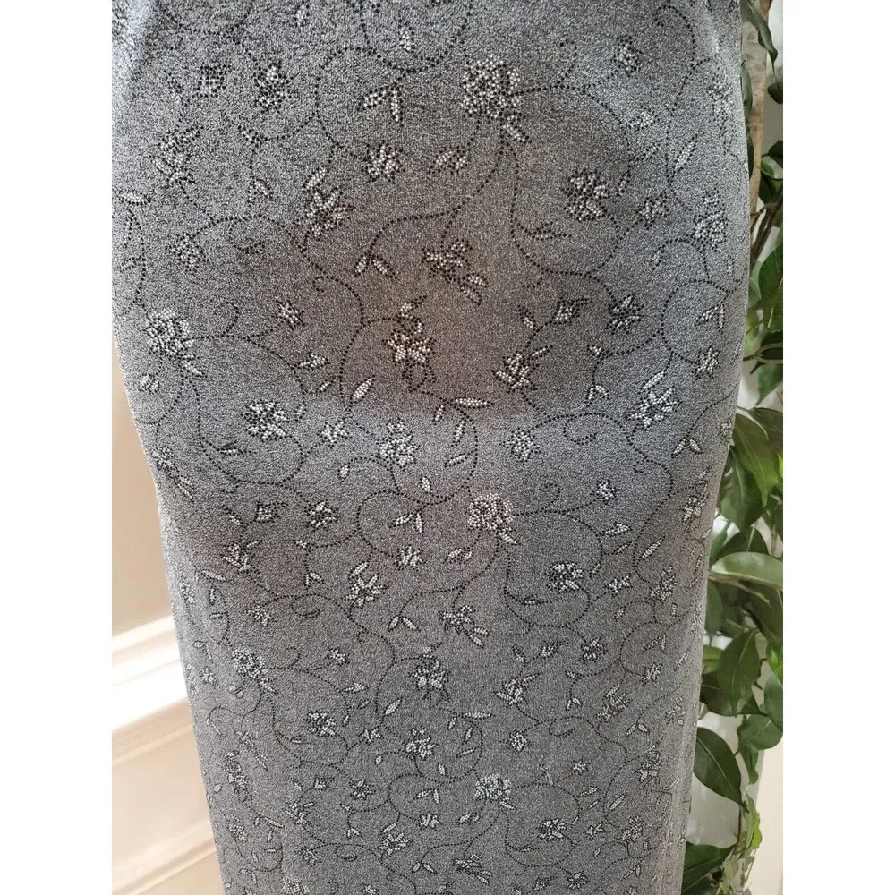 John Paul Richard Women Gray Polyester Round Neck Sleeveless Long Maxi Dress XL - Image 4