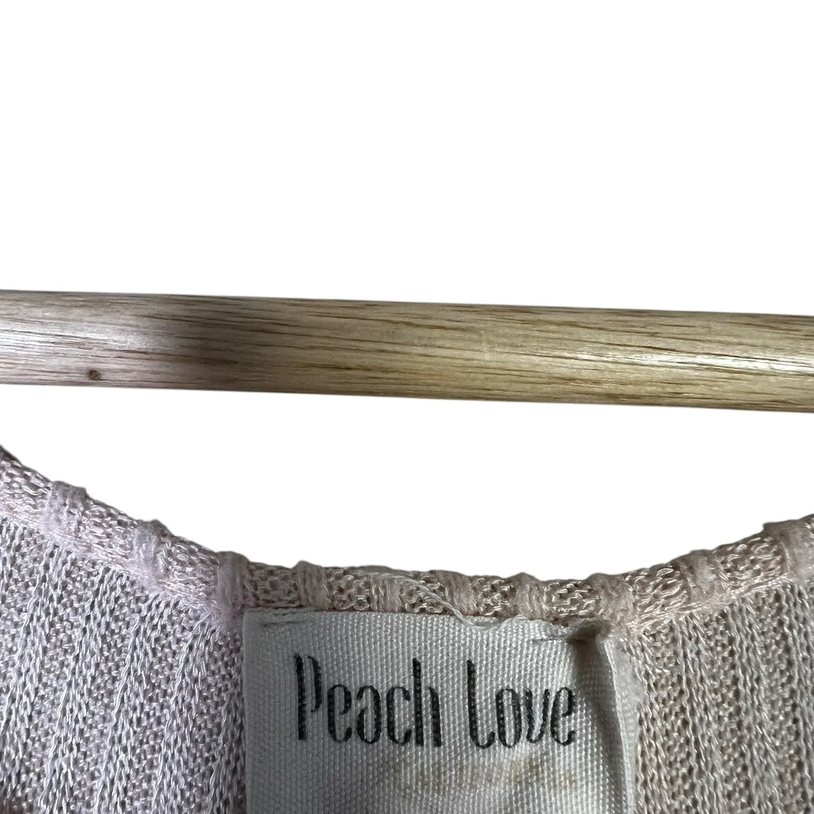 Peach Love Ribbed Wrap Tie Crop Top Womens L Blush Pink Romantic Coquette - Image 6