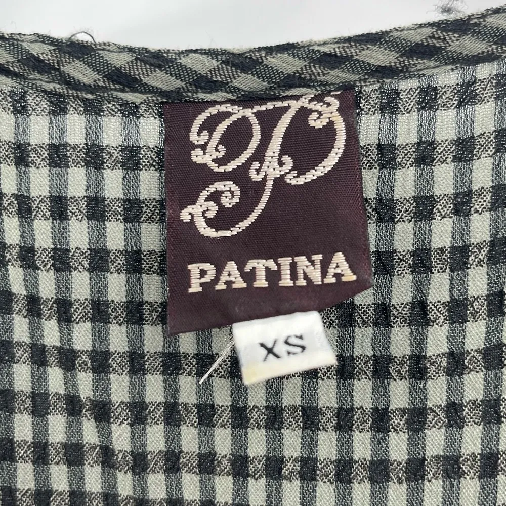 PATINA MILLINERY Los Angeles Vintage 80s Lag And Look Rayon Tercel Dress Size Xs - Image 2