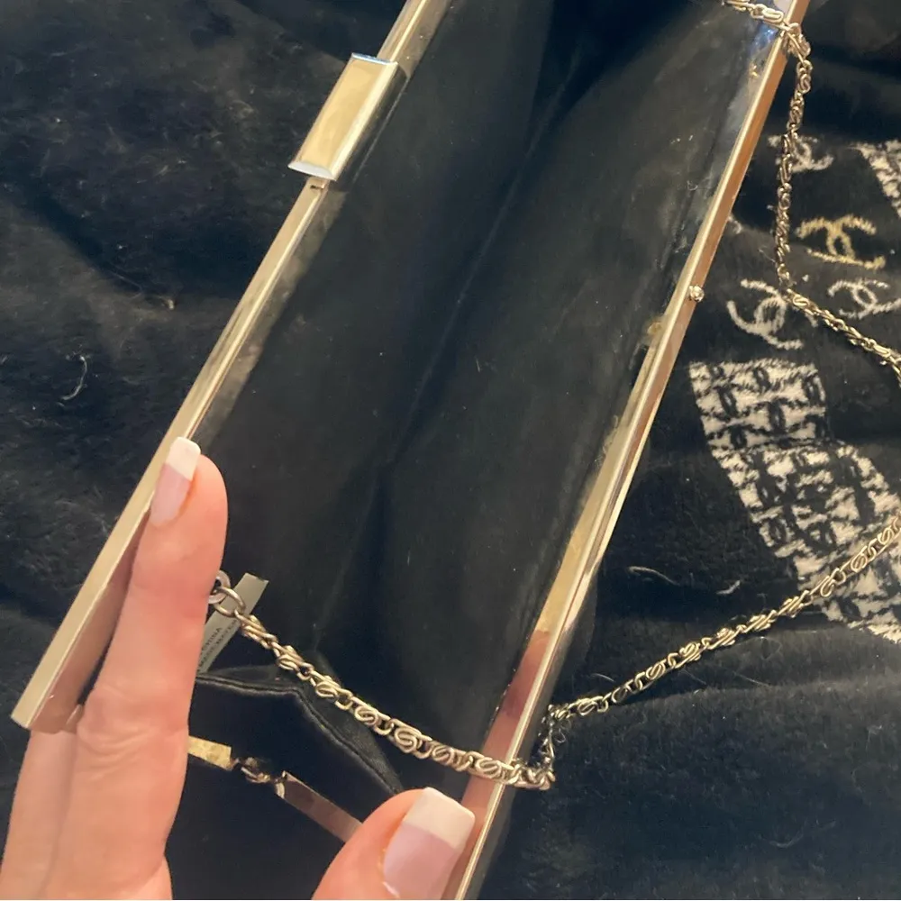 Black embellished Expressions NYC Black Layered Clutch Clasp Purse Chain… - Image 11