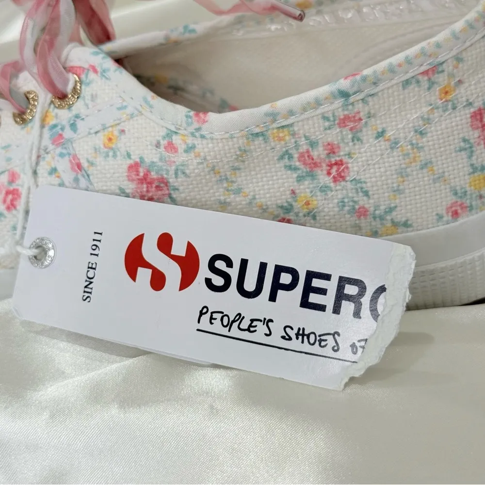 NWT Superga X LoveShackFancy Floral Sneakers 8 Ribbon Low Top Coquette Feminine - Image 14