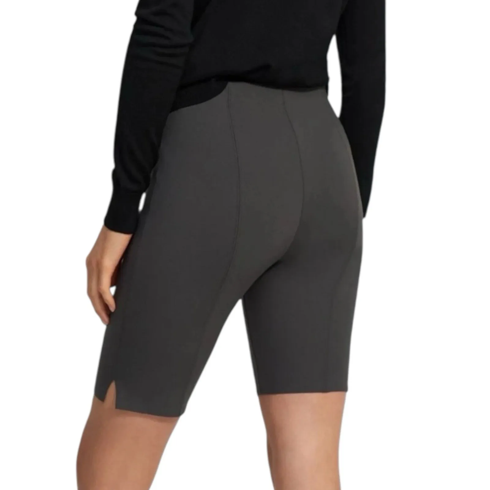 NWT Theory Skinny Biker Scuba Shorts Grey Athletic Womens Size Small - Image 2