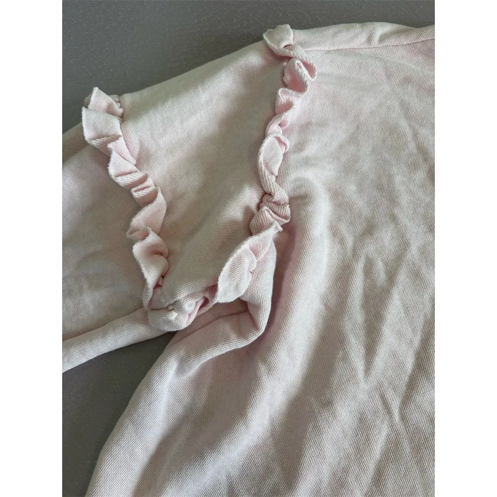 Crown & Ivy Women’s Pink Ruffled Long Sleeve Top Size‎ S Casual Pullover Spring - Image 2