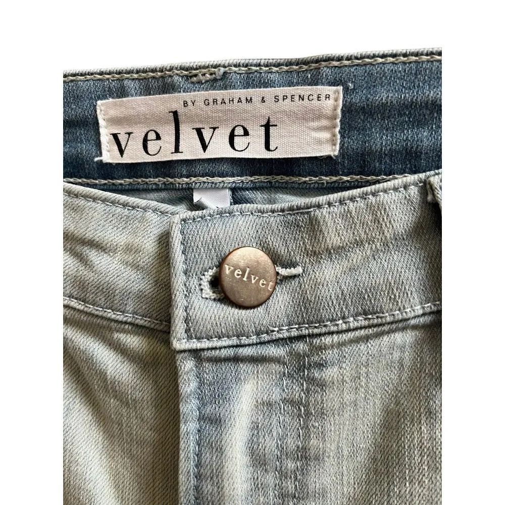 Velvet by Graham & Spencer Toni Skinny Jean Light Ice Wash Size 28 Blue - Image 7