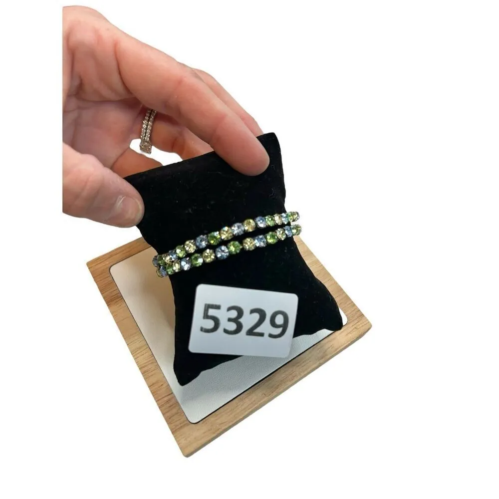 Multi colored rhinestone crystal set of 2 bracelets - Image 8