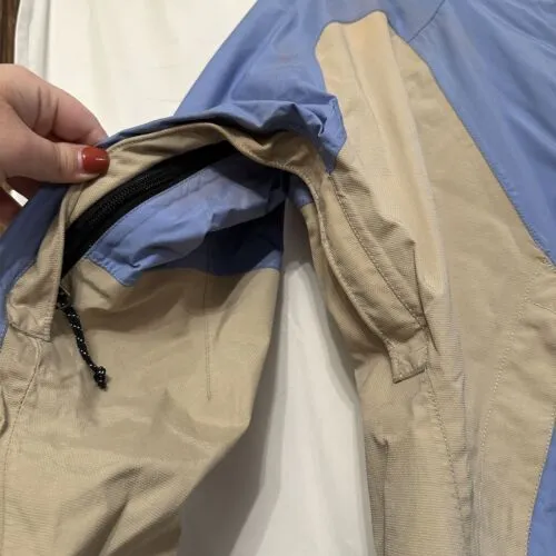 Mountain Hardwear Conduit Ski Snowboard Jacket Blue Tan Hood Women's Size 8‎ - Image 7