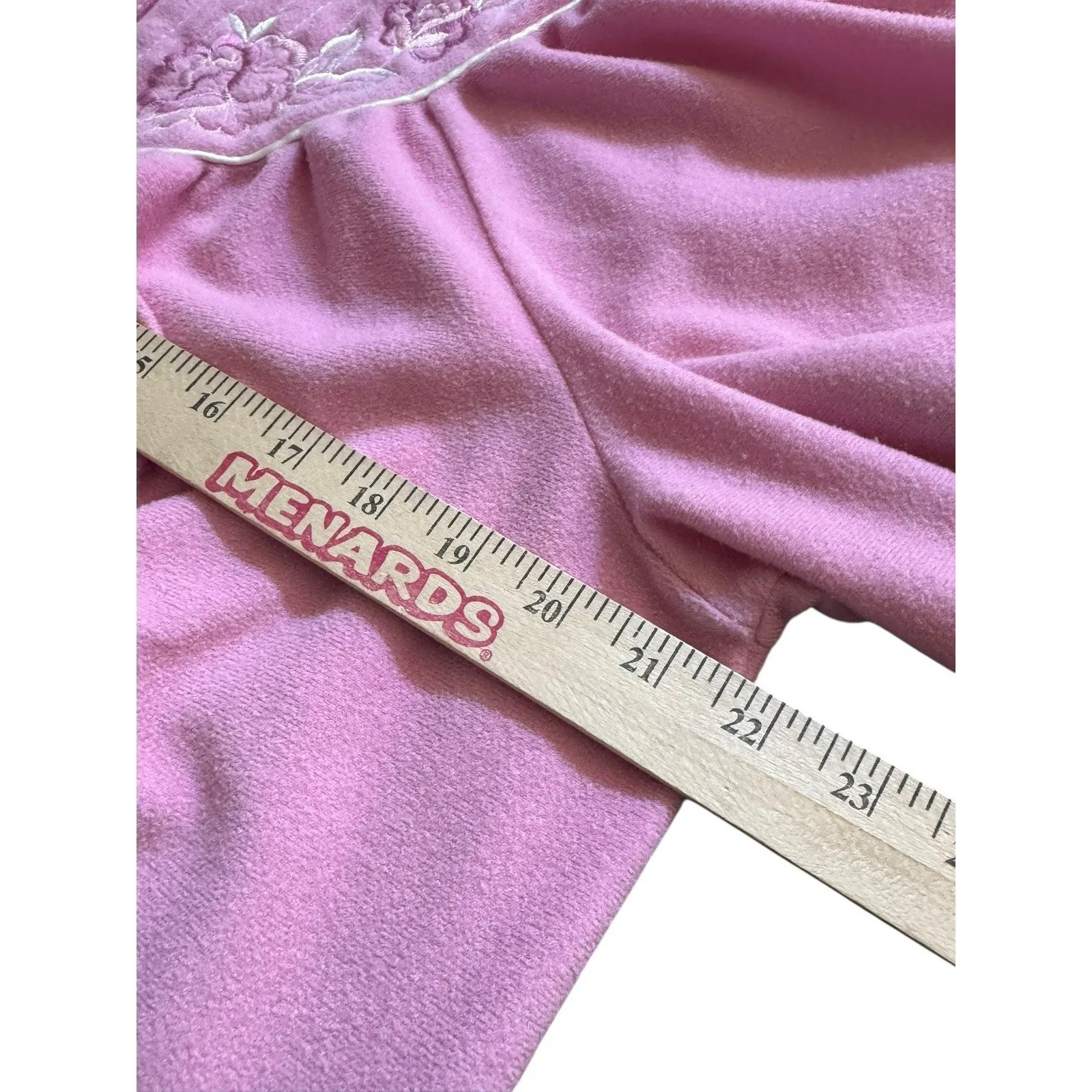 VTG Sears Carriage Court Long Flannel Large Floral Night Gown Partial Zip Granny Pink - Image 7