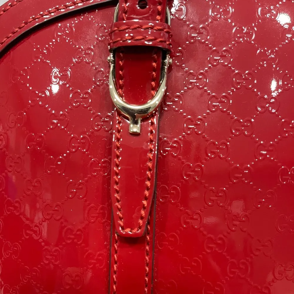GUCCI Microguccissima Leather Top Handle Bag Red 2 way - Image 4