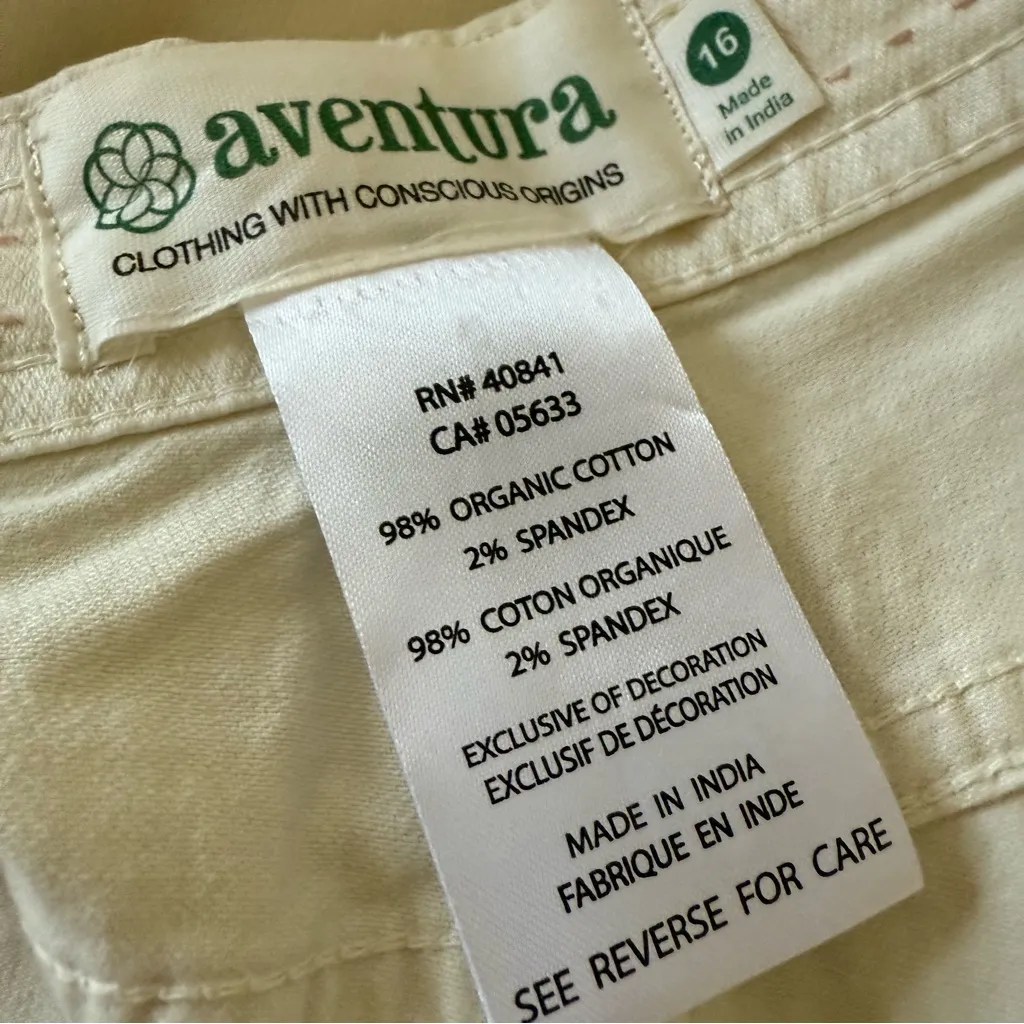 Aventura Landis Crop Pant Organic Cotton Ivory SZ 16 NEW - Image 6