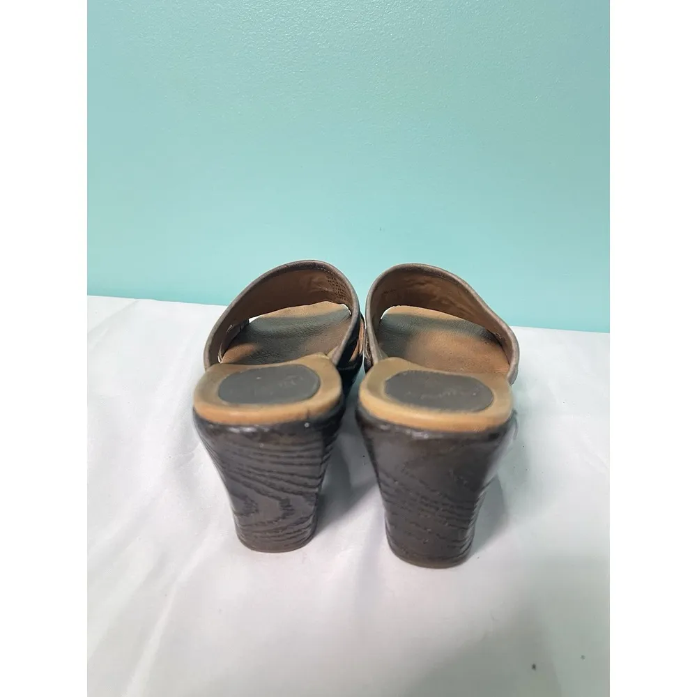 KRAVINGS Brown LEATHER HEELED‎ CLOGS WOMENS SIZE 10M S - Image 3