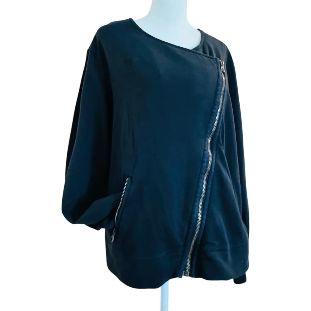 BANANA REPUBLIC zipper moto sweatshirt jacket, size XL - Image 3