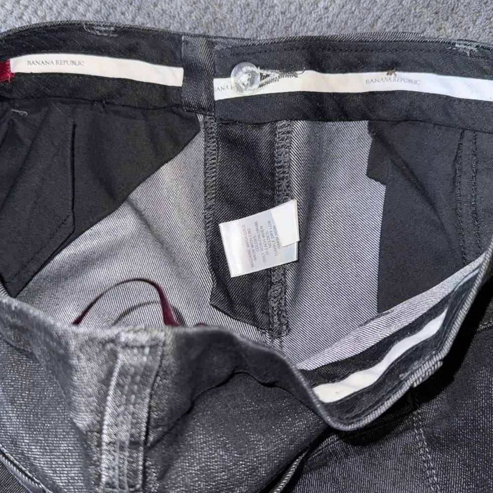 Banana Republic Black Flared Stretch Jeans Women's Size 0‎ Denim Mid Rise - Image 7