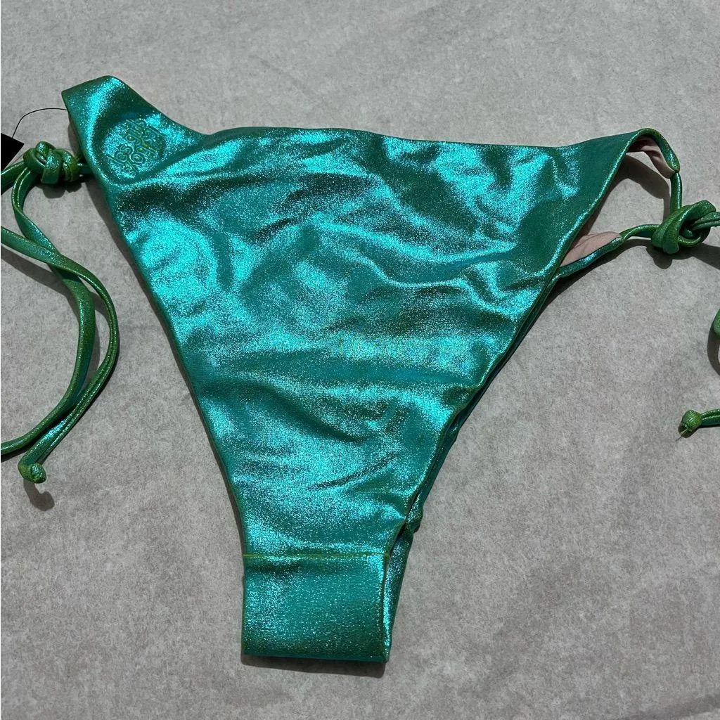 Shiny Green Bikini with Adjustable Tie Strings :Box OW2: Size M - Image 8
