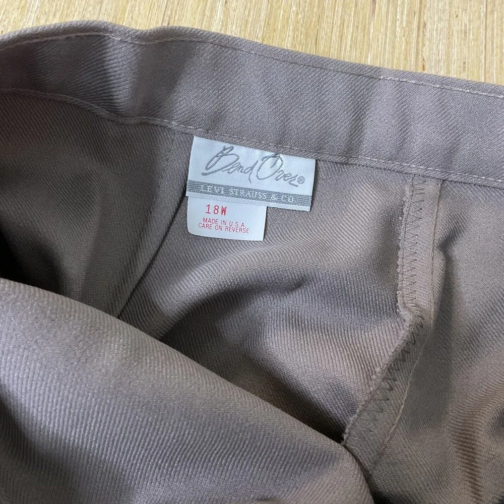 Vintage BendOver Women’s Sz 18  Taupe Solid Dress Pants Proportioned Short New - Image 5