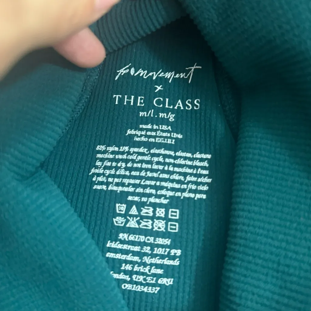 Free People Movement  Ribbed Tank Top M/L Green High Neck Mock Neck Misprint - Image 7