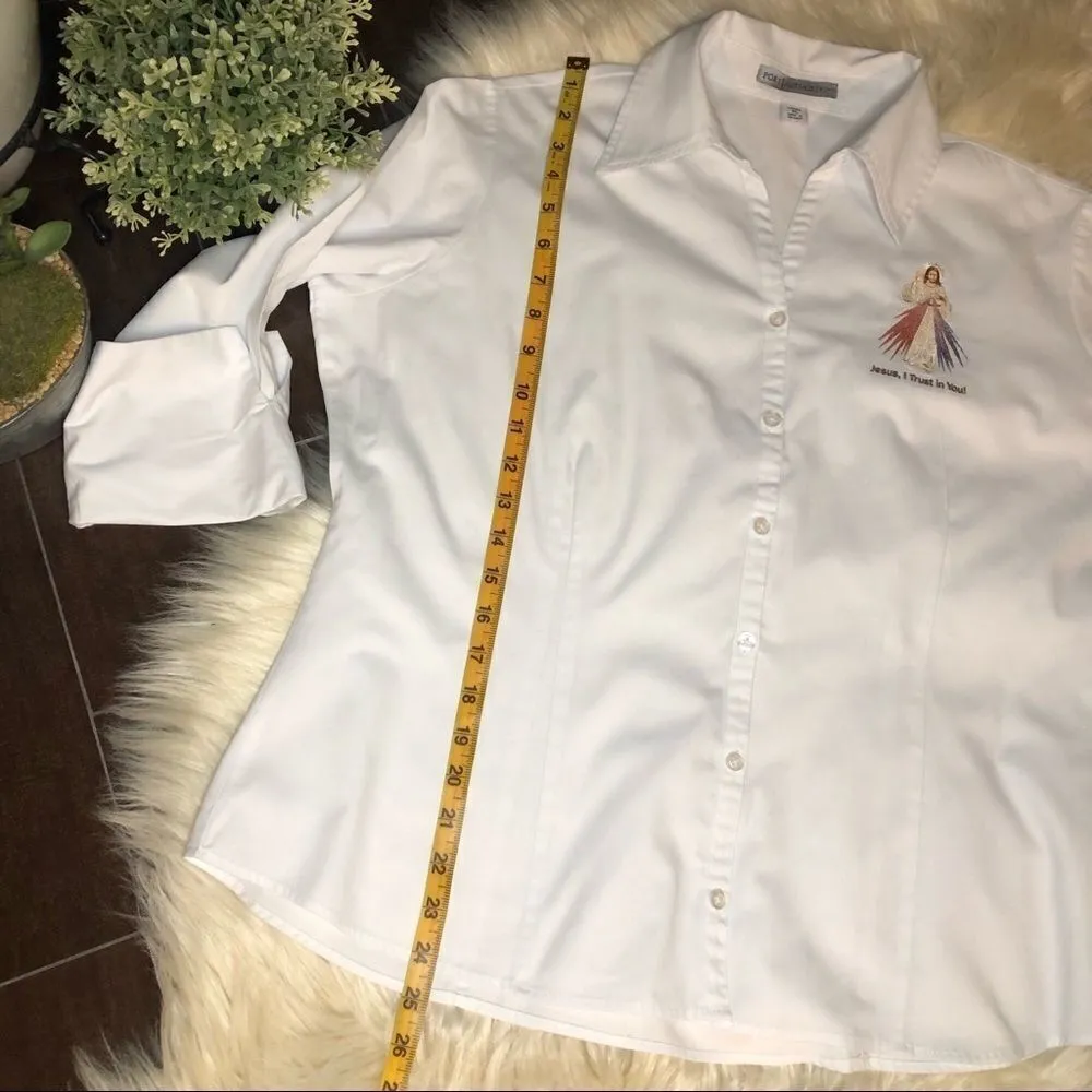 Port Authority  white 3/4 sleeve button down XL - Image 8